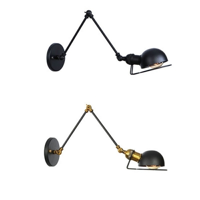 Industrial Style Bowl Shaped Shade Wall Lamp Metal 1 Light Wall Light for Study and Bedroom