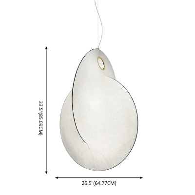 Irregular White Fabric Pendant Lighting Macaron 1 Bulb Suspension Light for Dining Room