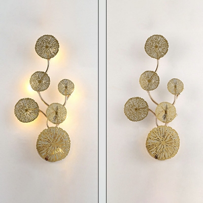 Lotus Leaf Shape Wall Sconce Light 6 Lights Post Modernity Metal Shade Wall Light for Bedroom