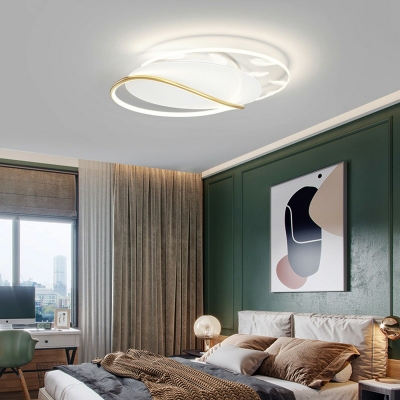 Minimalism Simplicity Style Acrylic LED Ceiling Light White Feather Flush Mount Light for Bedroom