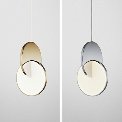 Minimalisma Mirrored LED Hanging Light Metal Acrylic Pendant Light for Bedside