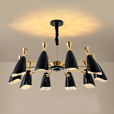 Modern Chandelier Light Fixture Living Room Dining Room 10 Bulbs Iron Chandelier in Black