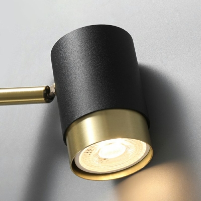 Modern Cylinder Semi Flush Mount 3-Bulb Aluminum Rotatable Flush Light for Hallway