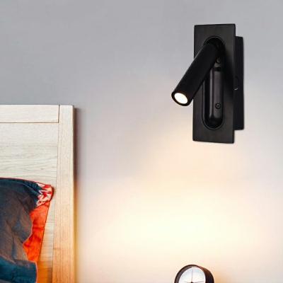 Modern Minimalistic Black LED Wall Lamp Acrylic Rectangular Reading Light Wall Sconce Light for Bedroom