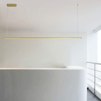 Modern Style Linear Island Pendant Metal 1 Light Island Light for Meeting Room