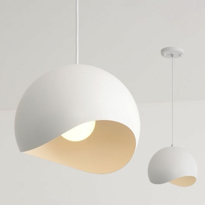 Nordic Style LED Hanging Light Macaron Metal Curved Pendant Light for Dinning Room
