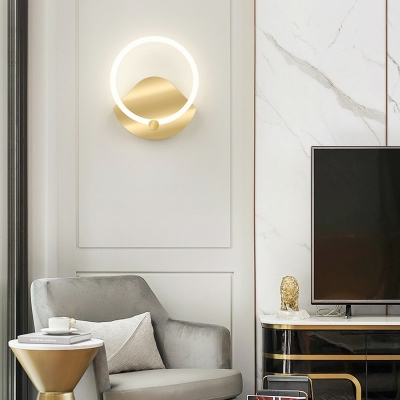 Nordic Style Mini Wall Mount Light Ultra-thin Acrylic LED Living Room Wall Light Sconce in Gold