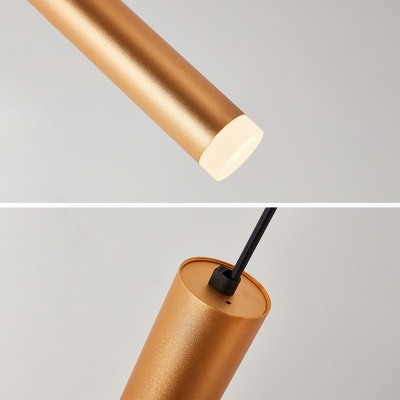 Post Modern Metal Tube Pendant Lighting 1 Light LED Downlight for Island Bar Cafe