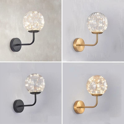Single Light Wall Lighting Fixtures Clear Glass Industrial Lighting Wall Lamp Sconce