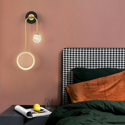 Sphere and Circle Sconce Light Fixture Postmodern 19.5