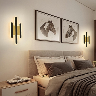 Symmetrical Wall Sconce Light Modern Metal and Acrylic Shade Wall Light for Parlor