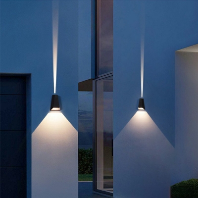 Trapezoid Wall Sconce Light Contemporary Modern Aluminum Shade Outdoor Wall Mount Light