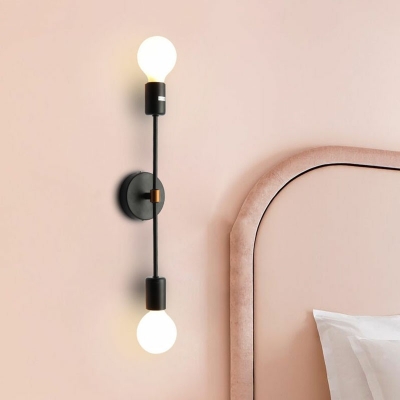 Wall Sconce Light 2 Lights Minimalism Modern Metal Shade Wall Light for Living Room, 18