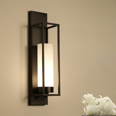 Wall Sconce Light Contracted Modern Nordic Glass and Iron Shade Wall Light for Corridor