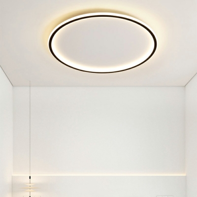 1-Light Modern Style Flush Ceiling Light Fixture Led Flush Mount Ceiling Lights Black