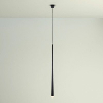 Acrylic Suspension Lighting Integrated LED 1-Light Pendant Ceiling Lights in Black