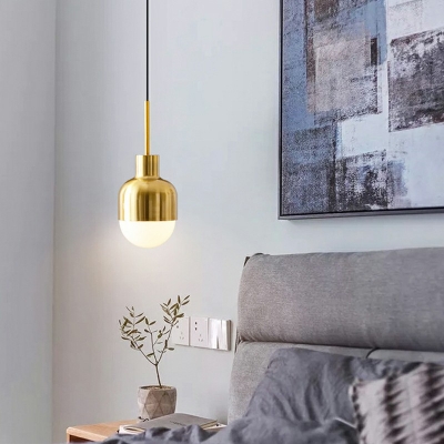 Brass Bell Shape Hanging Lamp Nordic Style Iron 5.5