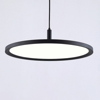 Circular Hanging Light Fixtures Modern Simplicity Black LED 1 Light Ceiling Light for Office