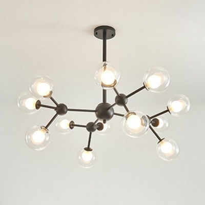 Contemporary Chandeliers 12 Head Glass Hanging Ceiling Lights for Bedroom Dining Room Living Room