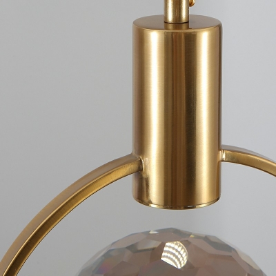 Crystal Metal LED Hanging Light Circle Postmodern Style Pendant Light for Bedside