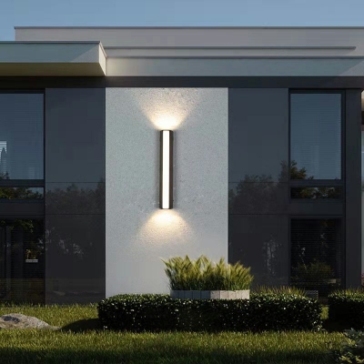 Cylinder Wall Sconce Light 2 Lights Creative Modern Metal and Acrylic Shade Wall Light for Courtyard
