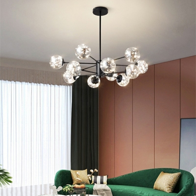 Glass Chandelier 12 Lights Modern Gypsophila Chandelier for Living room