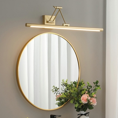 Gold Acrylic LED Adjustable Wall Light Modern Wrought Iron Linear Wall Sconce Mirror Front Lamp