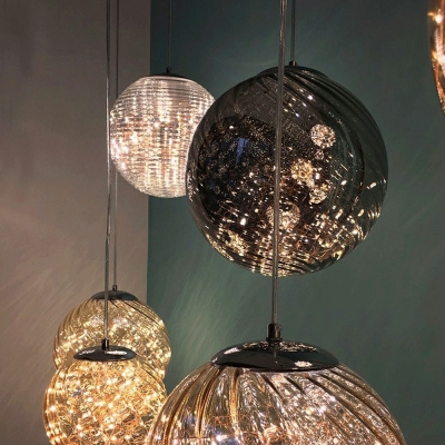 Gypsophila Glass Decorative Hanging Light Warm Light Globe Pendant Light for Shopwindow