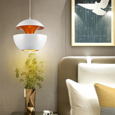 Industrial Style Bowl Shade Pendant Light Metal 1 Light Hanging Lamp for Bedroom