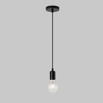 Industrial Style Pendant Light Metal 1 Light Hanging Lamp in Black for Clothing Store