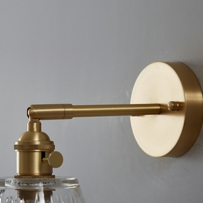 Industrial Vintage Cone Shade Wall Lamp Brass 1 Light Wall Lamp for Bedroom