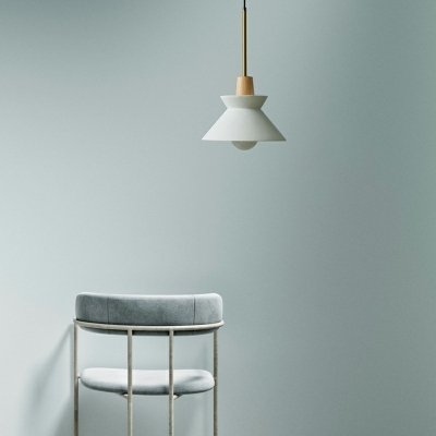 Japanese Style Cement Pendant Light Bowl Downward Hanging Light for Homestay