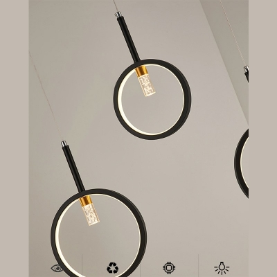 Minimalism Style Circles LED Island Light Adjustable Spotlight Fixture for Dining Room