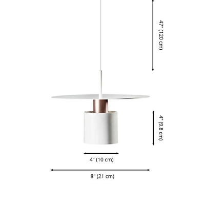 Minimalisma Style Cylinder Hanging Light Postmodern Style Metal Pendant Light for Bedside