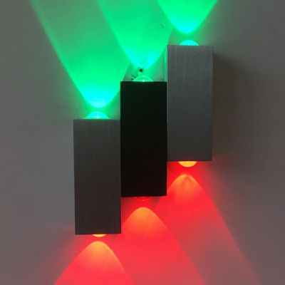 Minimalistic Simple 6-Bulb Rectangular Wall Mount Lamp Aluminum LED Wall Sconce Warm White Light