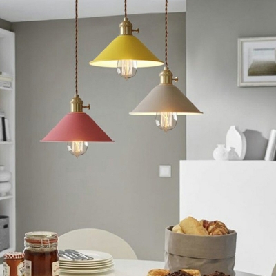Modern Simplicity 1 Head Iron Cone Shade Pendant Lamp Hanging Light for Dining Room