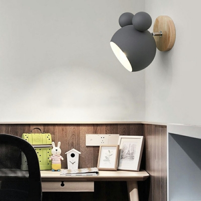 Modern Style Macaron Cartoon Shaped Wall Lamp Metal 1 Light Wall Light