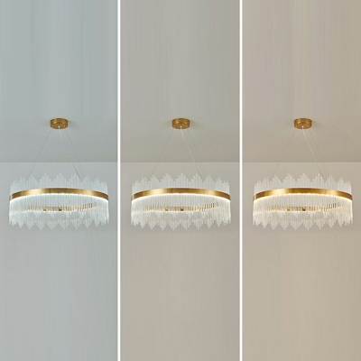 Modern Style Ring Shaped Chandelier  Crystal 1 Light Chandelier for Living Room