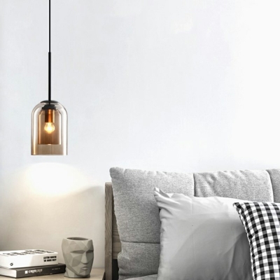 Nordic Style Minimalisma Hanging Light Modern and Simple Glass Pendant Light for Bedside Bar