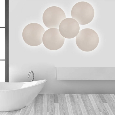 Round Wall Sconce Light Modern Nordic Metal Shade Wall Light for Bedroom, 12
