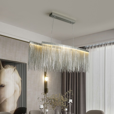 Postmodern Style Hanging Light Kit Tassel Shape Chandelier for Hotel Dining Room