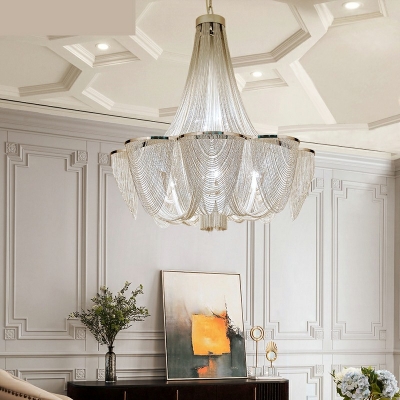 Tassel Shape Hanging Light Kit Chandelier for Living Room Hotel Lobby Dinning Room