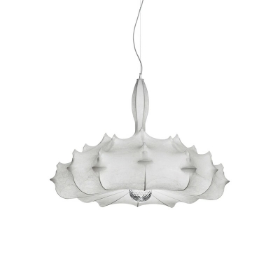Textured White Suspension Lighting 3 Lights Caged Contemporary Hanging Light