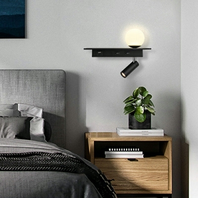 Wall Sconce Light 2 Lights Creative Modern Metal and Glass Shade Wall Light for Bedroom
