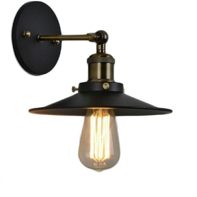 1 Light Black Metal Wall Sconces Industrial Vintage Wall Lamp Sconce for Living Room