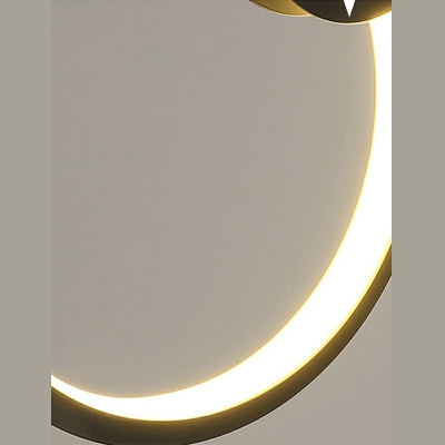 Round Integrated LED Pendant Ceiling Black Suspension Lamp Single Light Modern
