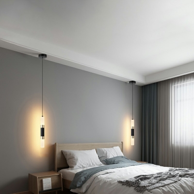 Acrylic 2-Light Pendant Ceiling Lights Cylindrical Hanging Ceiling Light for Bedroom