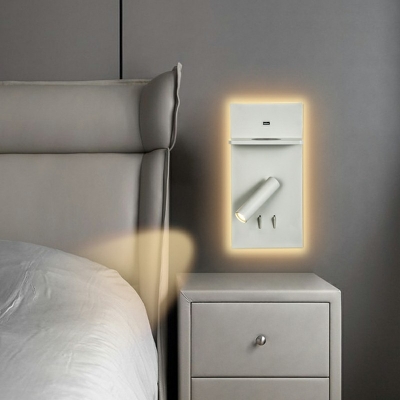 Adjustable Wall Sconce Light Modern Contracted Metal Shade LED Wall Light for Bedroom, 12