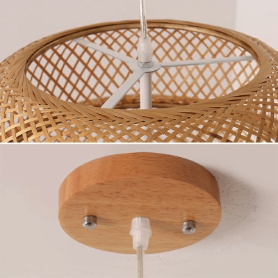 Chinese Style Bamboo Pendant Light Modern and Simple Hanging Light for Homestay Courtyard