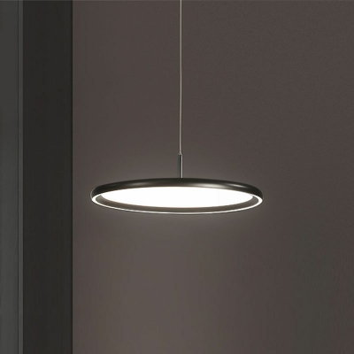 Circular LED 1 Light Hanging Lights Modern Minimalist White Nordic Ceiling Light Fixtures for Living Room